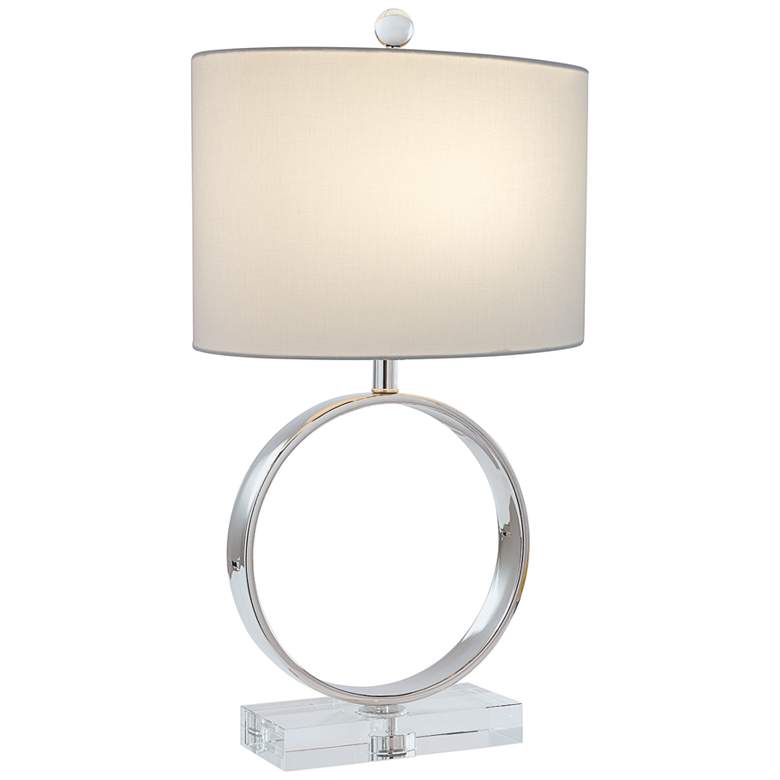 Image 1 Port 68 Megan Polished Nickel Metal Ring Table Lamp