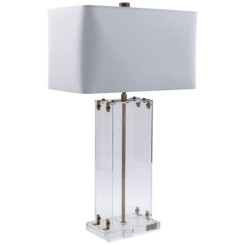 Image 1 Port 68 Milan Clear Acrylic Rectangular Table Lamp