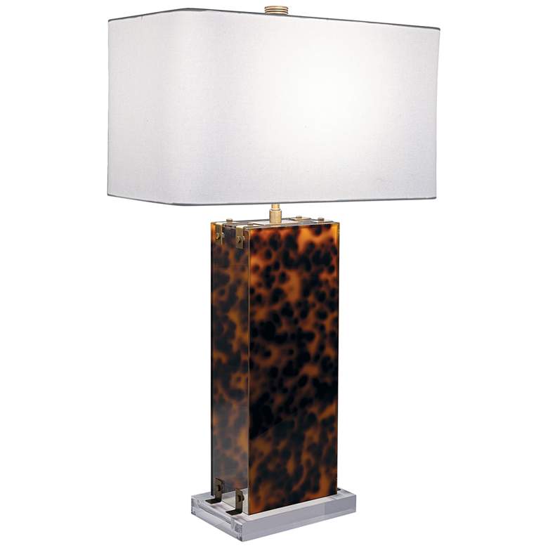 Image 1 Port 68 Milan Tortoise Acrylic Rectangular Table Lamp