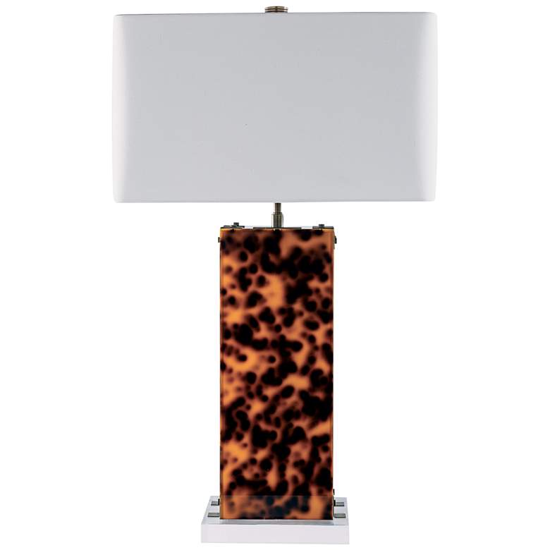 Image 4 Port 68 Milan Tortoise Acrylic Rectangular Table Lamp more views