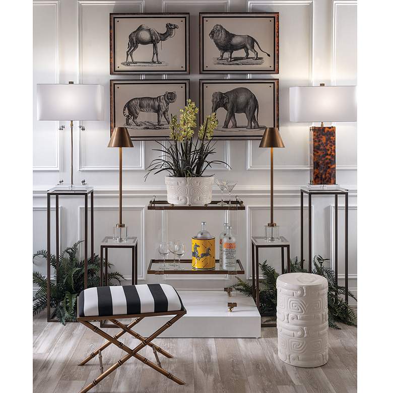 Image 7 Port 68 Milan Tortoise Acrylic Rectangular Table Lamp more views