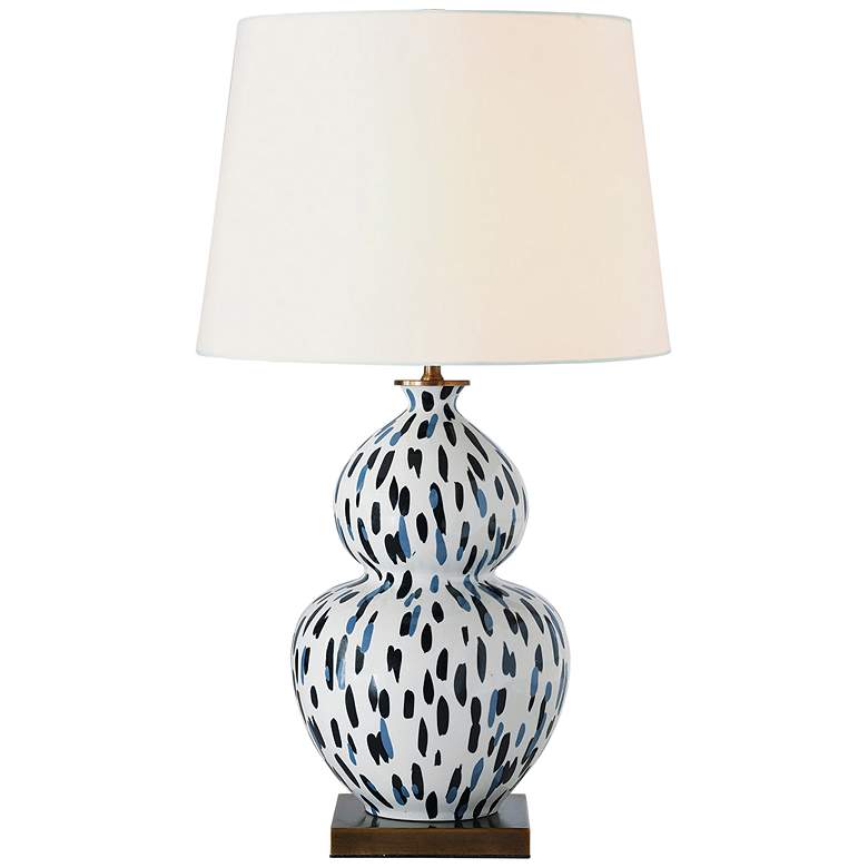 Image 1 Port 68 Mill Reef Indigo Double Gourd Porcelain Table Lamp