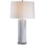 Port 68 Ming Fretwork Blue and White Cylinder Table Lamp