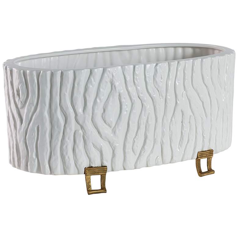 Image 4 Port 68 Montana Matte White Oval Planter more views