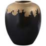Port 68 Nicole 14" High Black and Reactive Gold Medium Vase