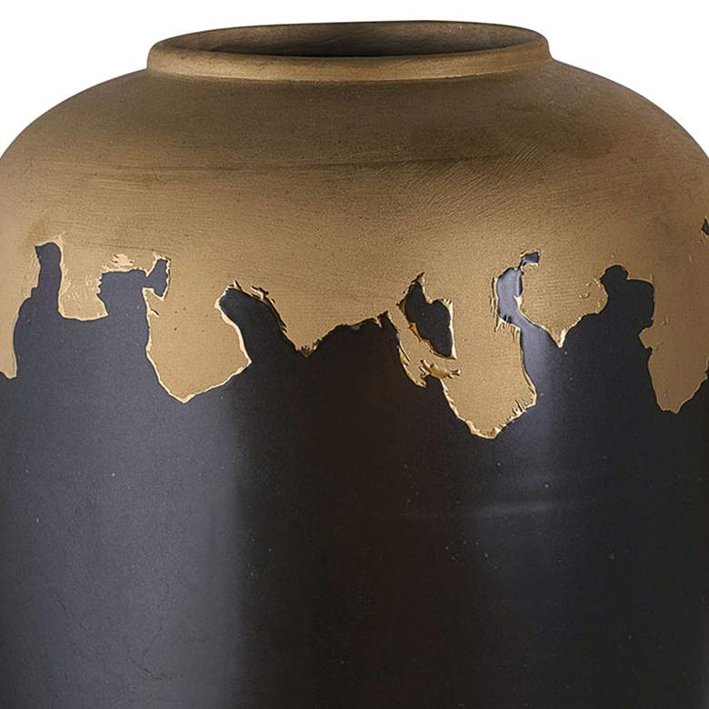 Image 2 Port 68 Nicole 20" High Black and Reactive Gold Tall Vase more views