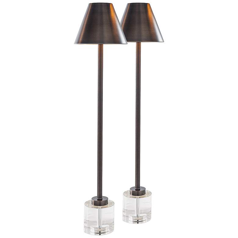 Image 1 Port 68 Parliament Antiqued Aged Bronze Table Lamps Set of 2