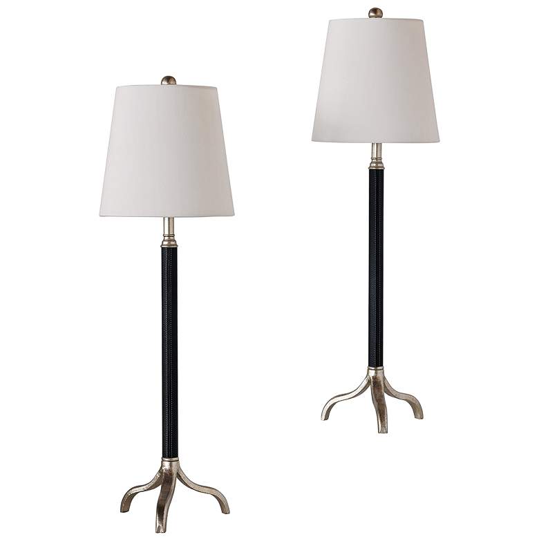Image 1 Port 68 Portobello 31" Faux Leather Tripod Buffet Table Lamps Set of 2
