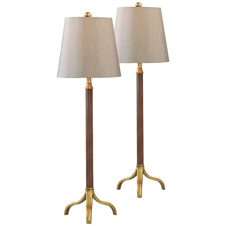 Image 1 Port 68 Portobello Gold Leaf Buffet Table Lamp Set of 2