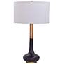 Port 68 Powell 33" Aged Brass and Black Finish Solid Wood Table Lamp