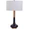 Port 68 Powell 33" Aged Brass and Black Finish Solid Wood Table Lamp
