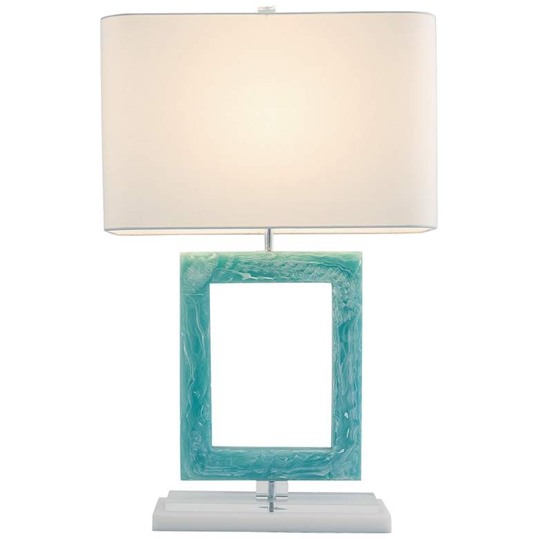 Image 3 Port 68 Prescott Turquoise Open Square Table Lamp
