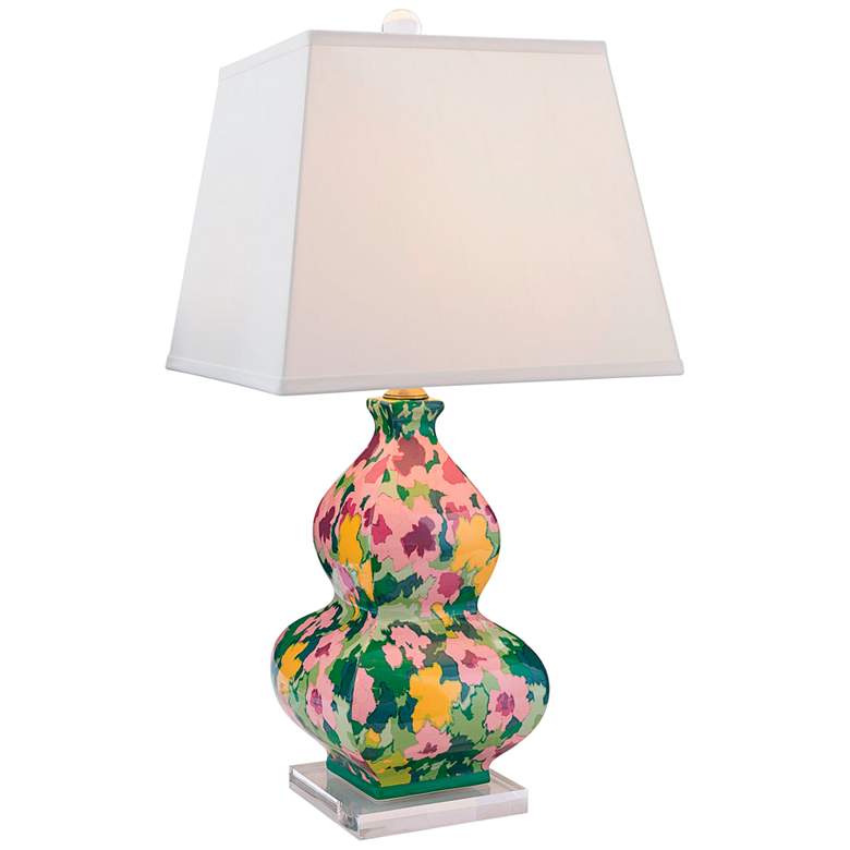 Image 1 Port 68 Rousham Green and Pink Gourd Table Lamp