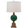 Port 68 Rutherford Aged Brass and Emerald Table Lamp