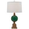 Port 68 Rutherford Aged Brass and Emerald Table Lamp
