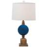 Port 68 Rutherford Aged Brass and Turquoise Table Lamp
