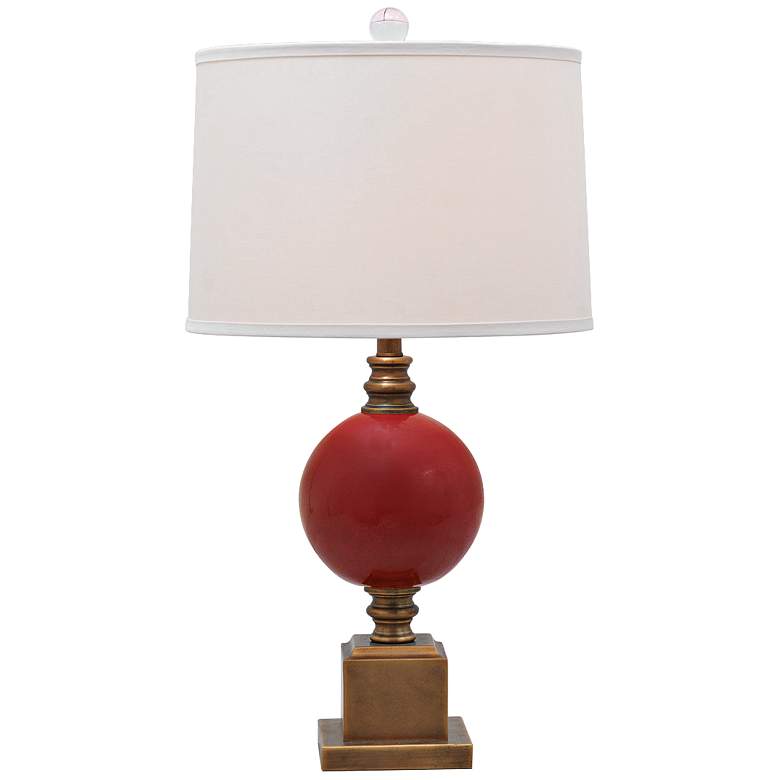 Image 1 Port 68 Rutherford Ruby Red Porcelain Table Lamp