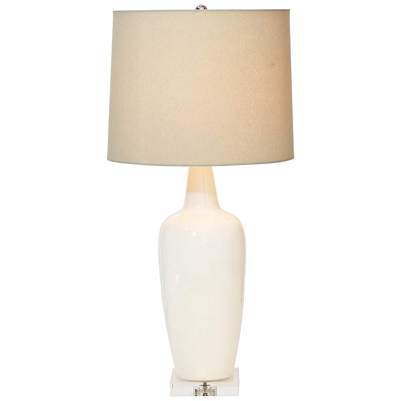 Image 1 Port 68 Ryan Crackled Cream Porcelain Table Lamp