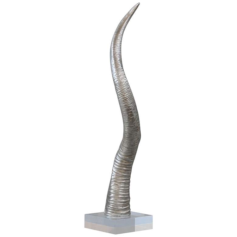 Image 1 Port 68 Safari 33 inch High Silver Leaf Horn Sculpture
