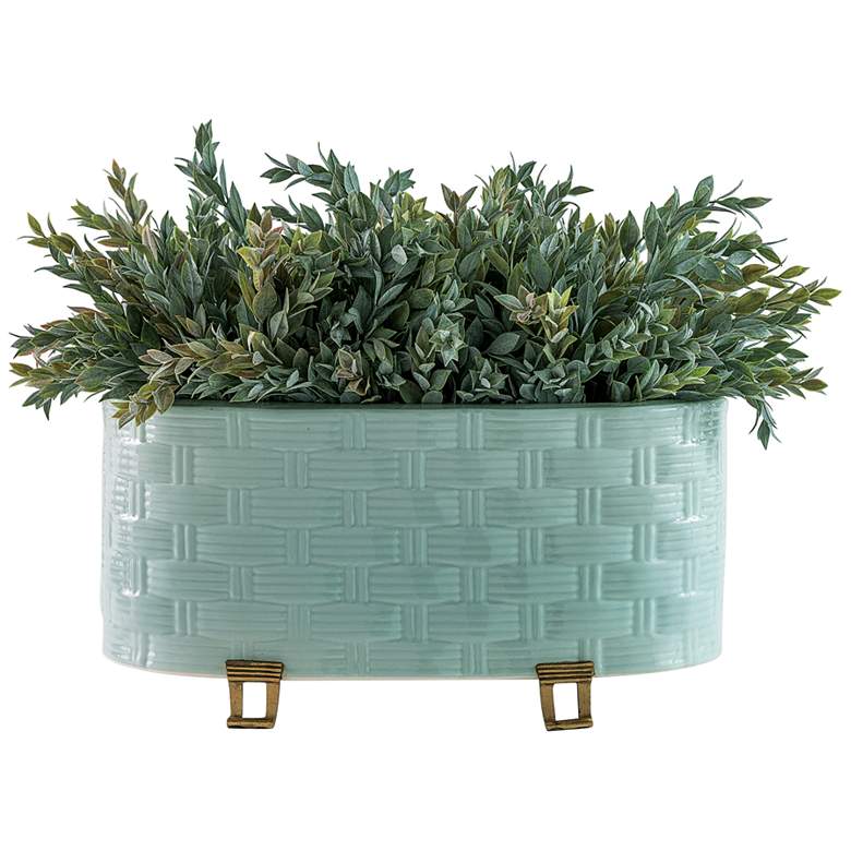 Image 6 Port 68 Sanibel Glossy Celadon Oval Planter more views