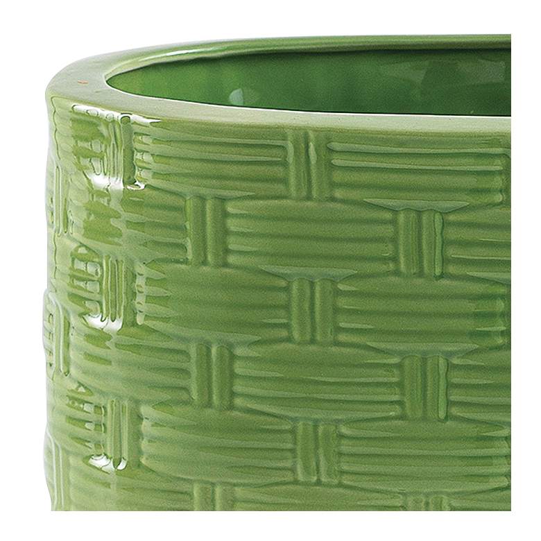 Image 2 Port 68 Sanibel Glossy Green Oval Planter more views