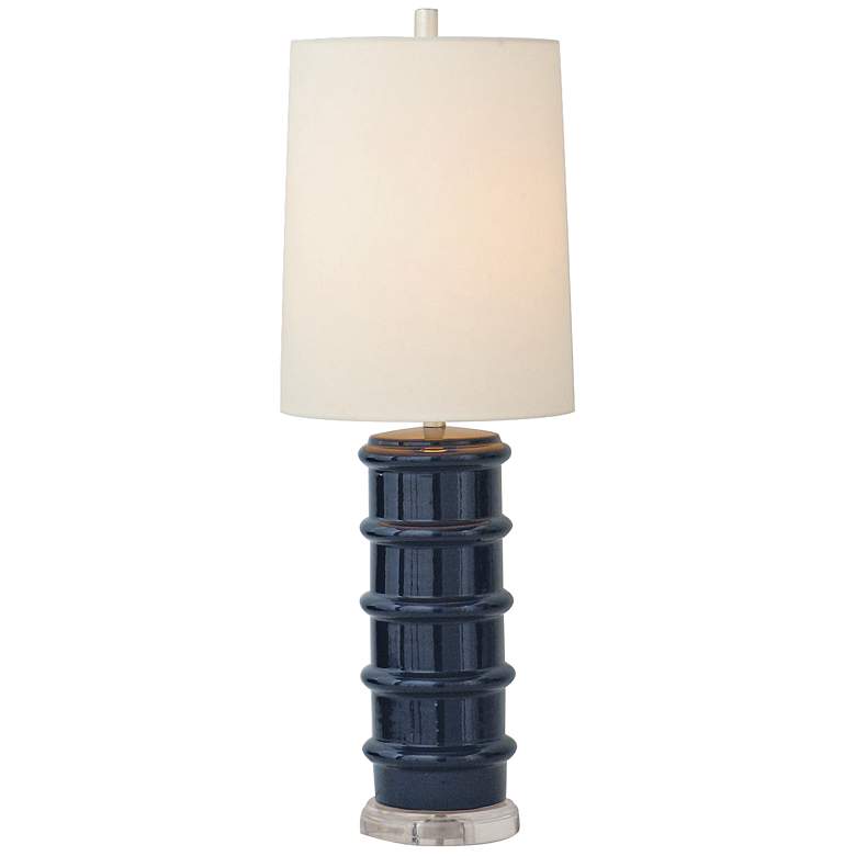 Image 1 Port 68 Sarasota Dark Blue Porcelain Table Lamp