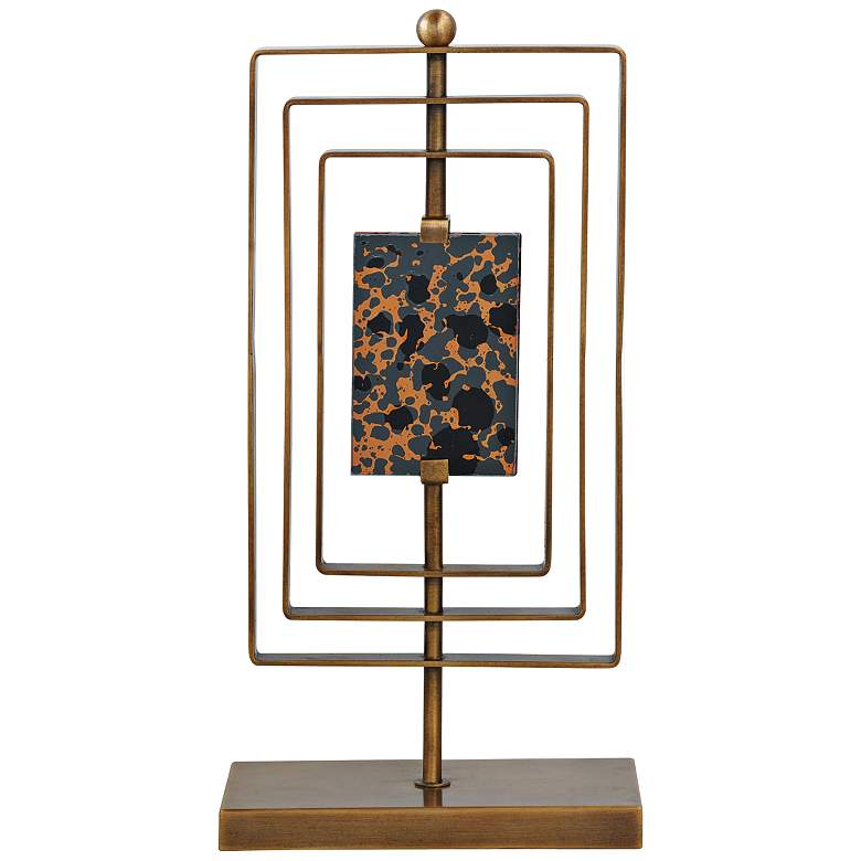 Image 1 Port 68 Sawyer 20 inch High Age Brass and Amber Sculpture