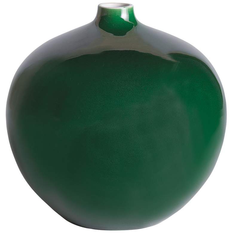 Image 1 Port 68 Sian Shiny Emerald 10 inch Wide Bud Vase