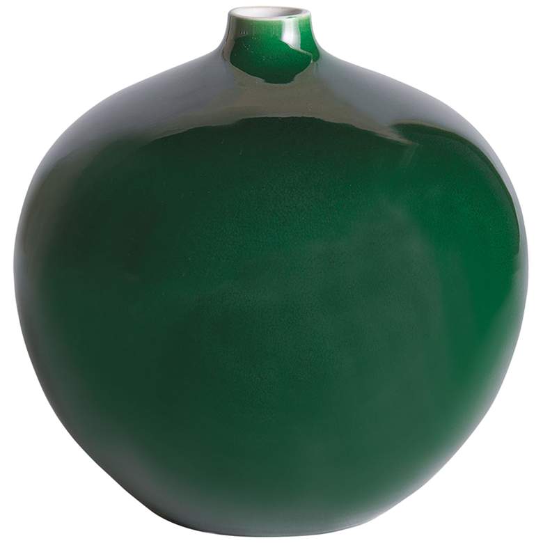 Image 1 Port 68 Sian Shiny Emerald 10" Wide Bud Vase