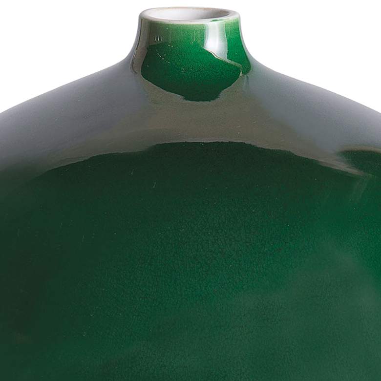 Image 2 Port 68 Sian Shiny Emerald 10 inch Wide Bud Vase more views