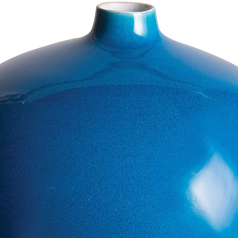 Image 2 Port 68 Sian Shiny Turquoise 10" Wide Bud Vase more views