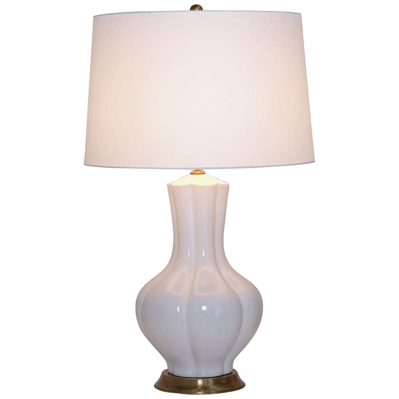 Image 2 Port 68 Southampton Cream Crackled Porcelain Vase Table Lamp