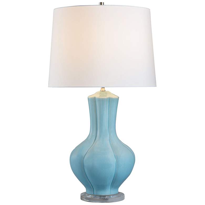 Image 2 Port 68 Southampton Sky Blue Porcelain Vase Table Lamp