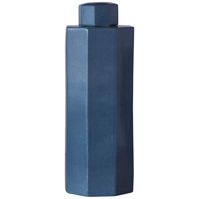 Image 1 Port 68 Sydney Blue Faux Shagreen 21" High Large Lifted Jar