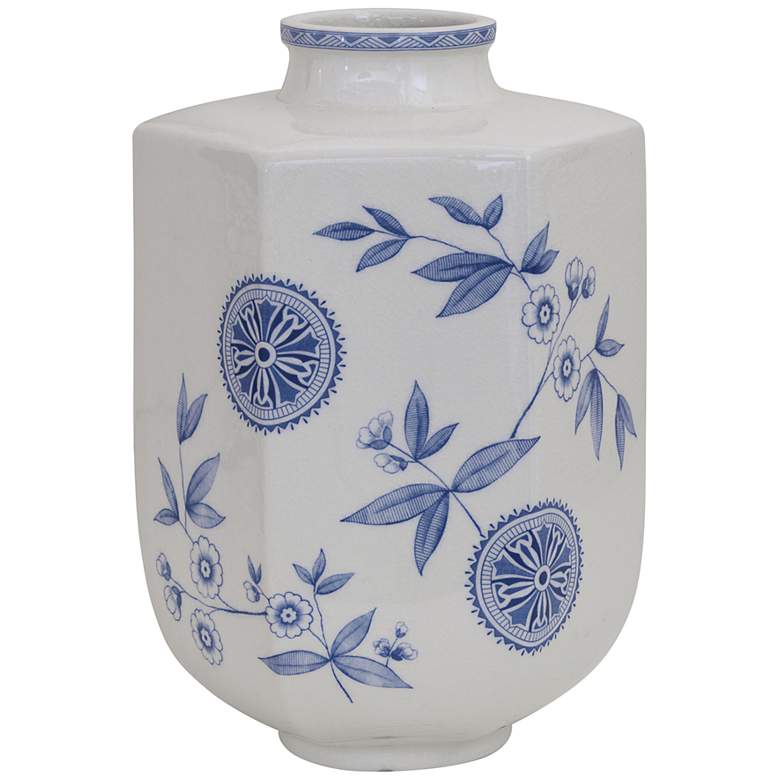 Image 1 Port 68 Temba Blue and White 13 inch High Medium Vase