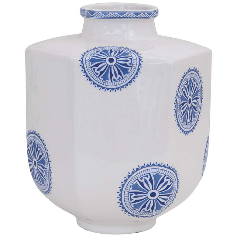 Image 1 Port 68 Temba Blue and White 9 inch High Small Vase