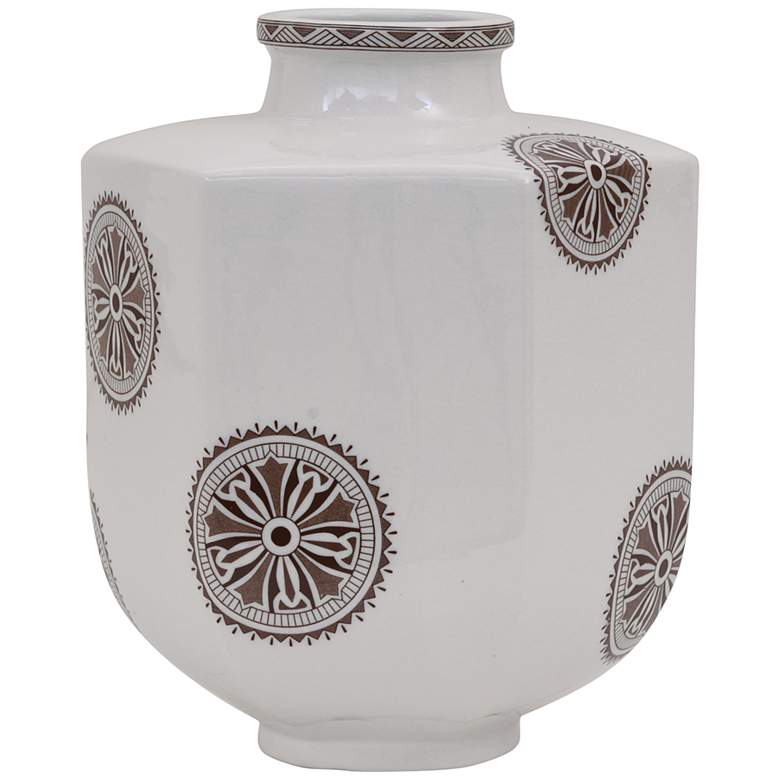 Image 1 Port 68 Temba Brown and White 9" High Small Vase