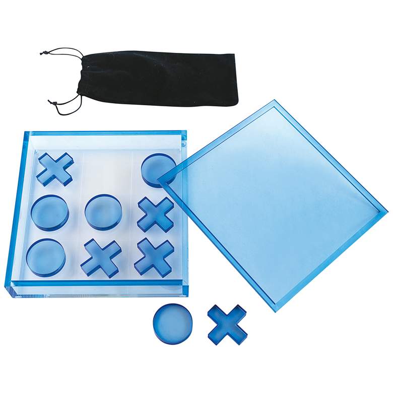 Image 1 Port 68 TicTacToe Blue Lucite X-O Game Box Set