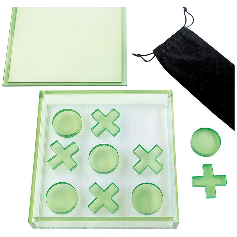 Image 1 Port 68 TicTacToe Green Lucite X-O Game Box Set