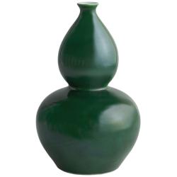 Port 68 Timon Shiny Emerald 12&quot; High Double Gourd Vase