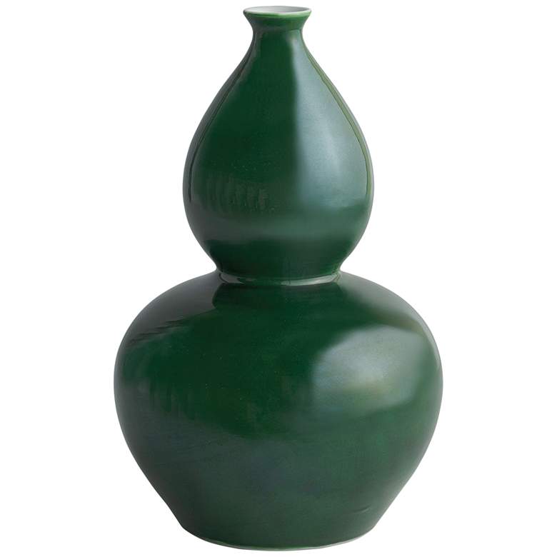 Image 1 Port 68 Timon Shiny Emerald 12" High Double Gourd Vase