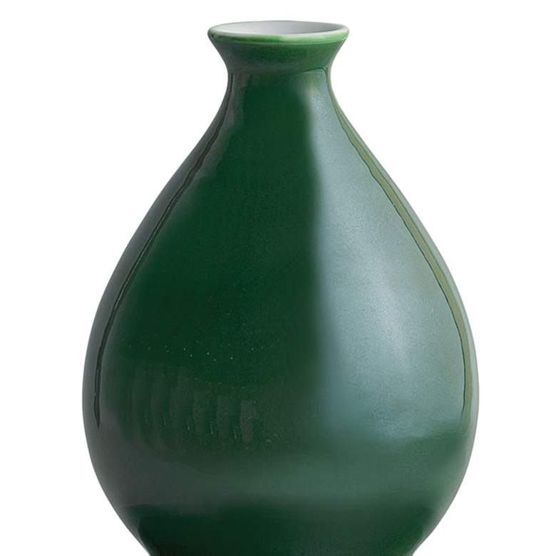 Image 2 Port 68 Timon Shiny Emerald 12" High Double Gourd Vase more views