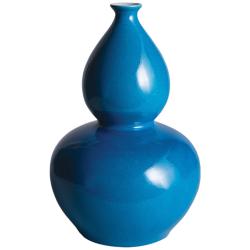 Port 68 Timon Shiny Turquoise 12&quot; High Double Gourd Vase