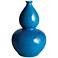 Port 68 Timon Shiny Turquoise 12" High Double Gourd Vase