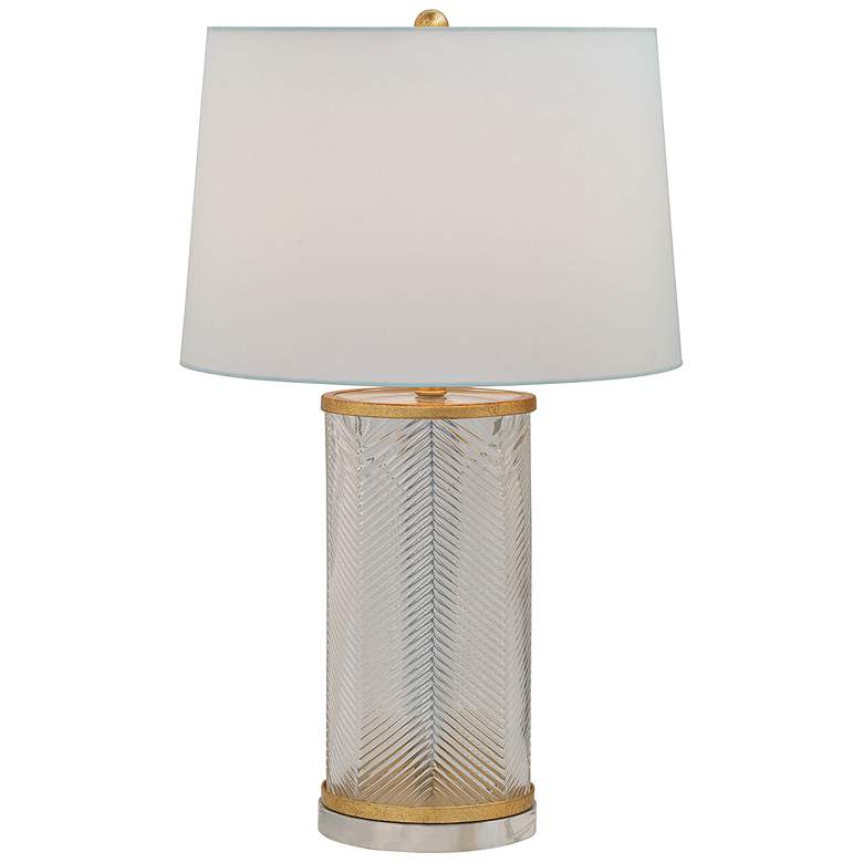 Image 1 Port 68 Westwood Herringbone Glass and Gold Table Lamp
