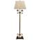 Port 68 Whitney 60" Aged Brass Greek Key Metal Stem Floor Lamp