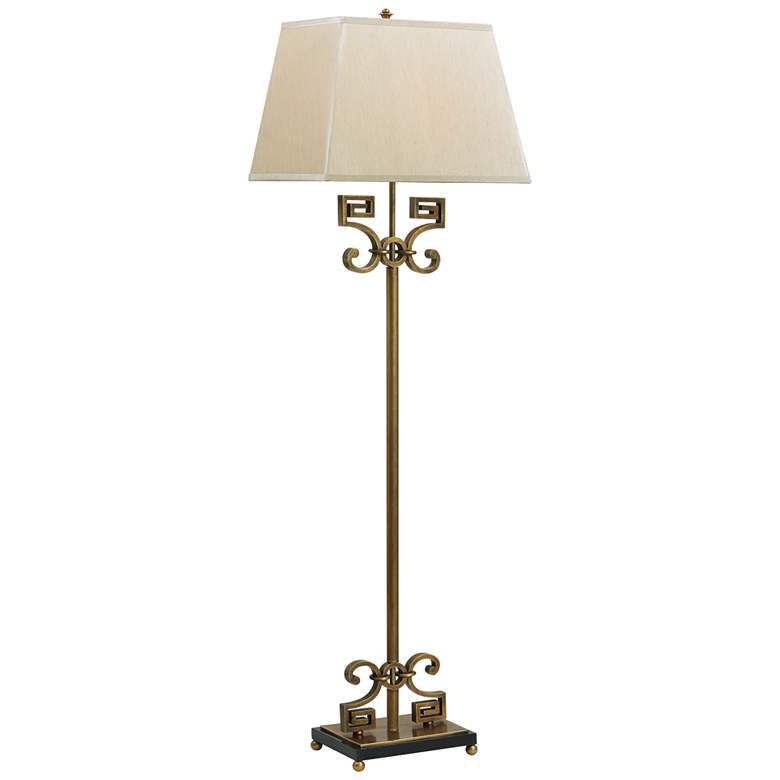 Image 6 Port 68 Whitney 60 inch Aged Brass Greek Key Metal Stem Floor Lamp more views