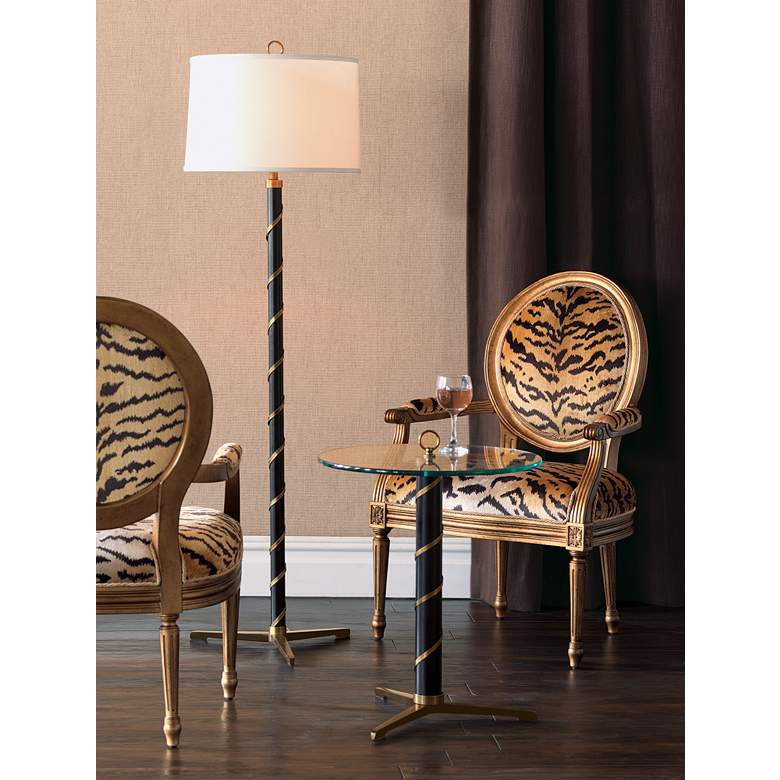 Image 4 Port 68 Wilmette Black and Aged Brass Metal Floor Lamp more views