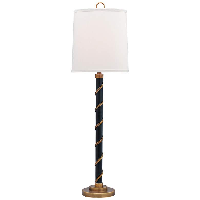 Image 1 Port 68 Wilmette Black and Brass Ribbons Buffet Table Lamp