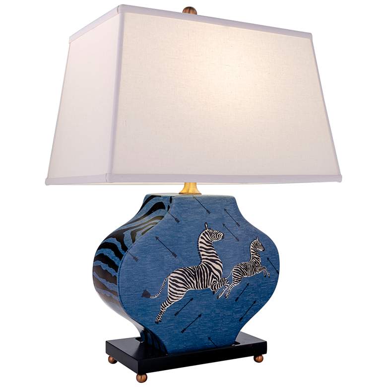 Image 1 Port 68 Zebra Gloss Blue and Black Porcelain Table Lamp